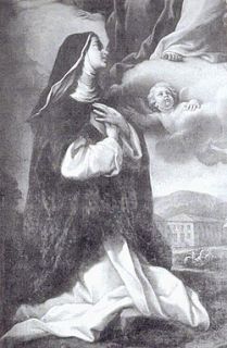 Blessed Lucy Brocadelli depicted in a fresco in her burial chapel in 