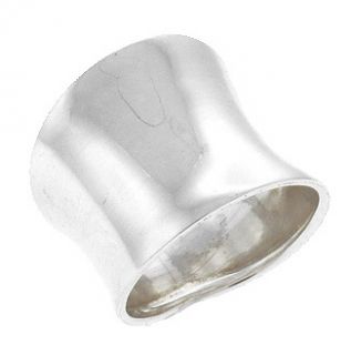 Cigar Band Concave Tapered Ring Sterling Silver