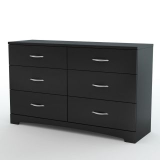 New Black 6 Drawer Dresser Chest of Drawers Contemporary Modern Style 