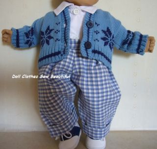 Doll Clothes Fits Bitty Baby Boy Girl Twins Matching Snowflake Outfits 
