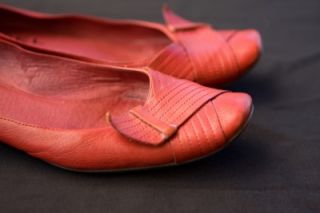 Biviel Red Leather Ballet Flat Anthropologie 40 US 9 5