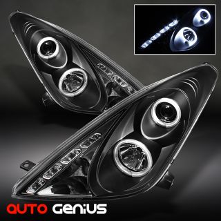 00 05 Celica Black Halo Projector Headlights w LED Front Lamps Instant 