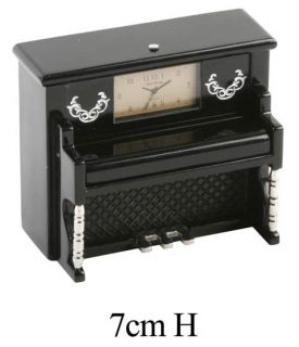   Fun Music Themed Black Piano Mini Miniature Desktop Desk Clock