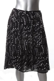 Jones New York New Black White Polka Dot A Line Pleated Skirt Plus 16W 