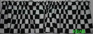 Black & White Checkered Flag Check Blocks NASCAR Race Boy Curtain 