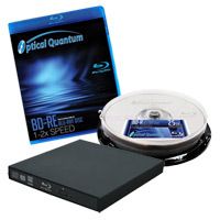 6X External Slim Blu Ray DVD CD Burner Bundle Sony