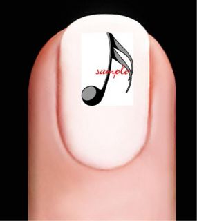 music note black art nail decals 20