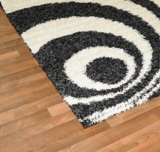 area rug black white modern royal shag 5 x7 area size 5x8 as 