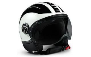   White Pearl Glossy Black Black Scooter Motorcycle Helmet Medium