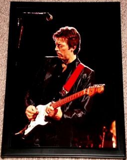 Eric Clapton Fender Blackie Stratocaster Framed 80s Live Portrait 