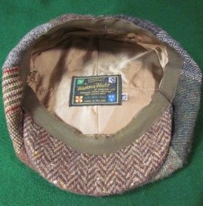 Hanna Hats 8 Panel Newboy Hat Tweed Cap 100% Wool Handcrafted Ireland 