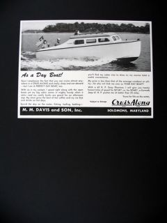 Cruis Along Boats Power Motor Boat 1947 Print Ad
