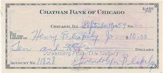 Gwendolyn Brooks Blakley Hand Signed Check Autographed Pulitzer Poet 