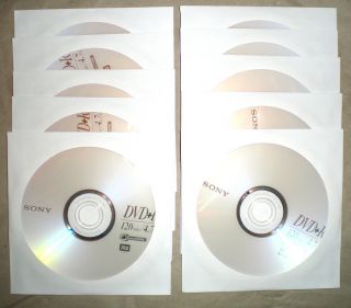 10 Sony Blank DVDs R in White Sleeves 120 MIN 4 7 GB 4X