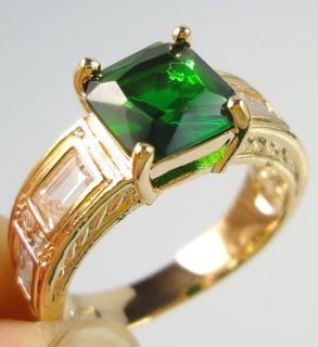 Jewelry Bland New Emerald Ladys 14kt Yellow Gold Filled Ring Size8 