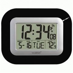 La Crosse Technology Atomic Digital Wall Clock with Indoor Temp Date 