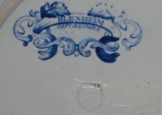 Antique Blue Staffordshire Cabinet Plate ca. 1830s Blenheim