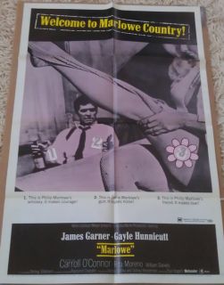 Marlowe Movie Poster 1 Sheet 1969 Original Folded 27x41 James Garner 