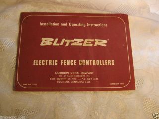 Blitzer Electric Fence Controller Instructions Farming