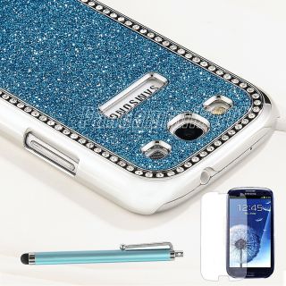 Blue Bling Rhinestone Diamond Hard Case Cover For Samsung Galaxy S3 
