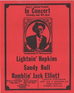 Nice 1970 Lightnin Hopkins Fillmore Era Lincoln High School Concert 