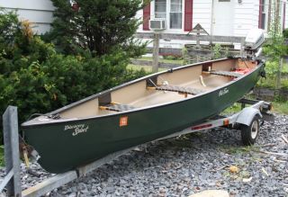 Old Town Canoe Flat Back Boat with Boat Trailer