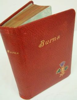 Robert Burns Poetical Works Poetry Floral Leather Fine Binding Antique 