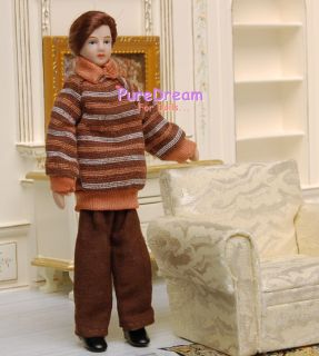 Doll Man Father Porcelain Poseable People H 6 1 8 1 12 Dollhouse 