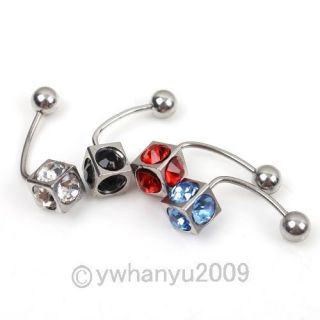   Crystal Navel Belly Button Ring Bar Body Jewelry Pick