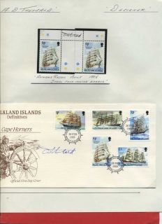 Falklands 1989 Cape Horners Cover & Stamps Signed By The Designer Tony 