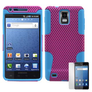 Samsung Infuse 4G i997 Purple Blue Hybrid Hard Case Cover + Screen 