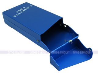 Blue Aluminum 20pcs Slim Cigarette Case Holder