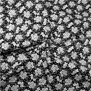Blue Hill Cotton Fabric Brisk Floral Black & White FQs
