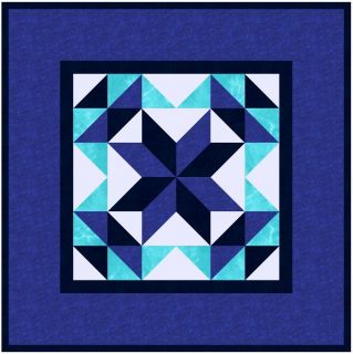 Sapphire Blue Star Wall Hanging Quilt Kit Marbles