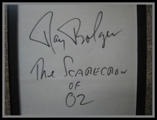 RAY BOLGER AUTOGRAPH   FRED STONE AUTOGRAPH ORIGINAL SCARECROWS IN 