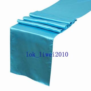 5pcs Turquoise Satin Table Runners 12 x 108 Wedding