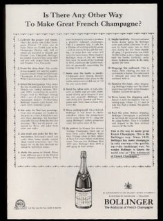 1963 Bollinger Brut Champagne 1955 Bottle Art Method List Vintage 