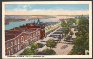 Savannah River from City Hall GA Blumenthals 5 10 Cent Store Postcard 