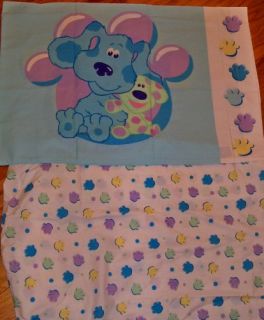   of Blues Clues Crib Toddler Fitted Sheet and Pillowcase Bedding New