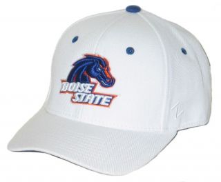 Boise State Broncos BSU White Fitted Hat Cap Size 7 1 2 New