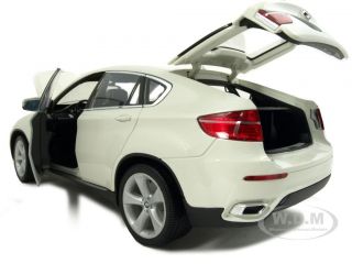   model of bmw x6 white die cast model car by welly has steerable