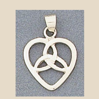 sterling silver celtic triquetra heart triad pendant pendant measures 