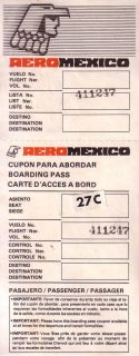 Mexico 1980s Aeromexico Three Different Boarding PASSES