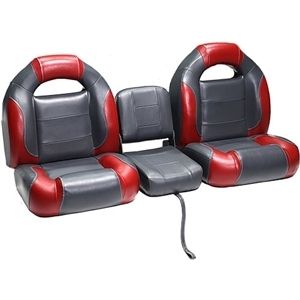 Deckmate 3 Piece 56 Bass Boat Bench Seats Set Charcaol Red