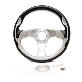   13 1 2 inch Black Silver Boat Steering Wheel Without Hub