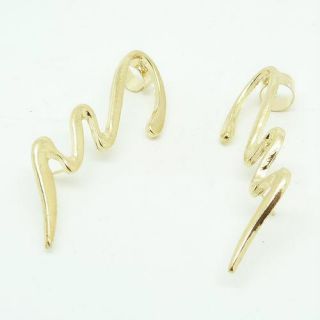   Lightning Gothic Gold Trendy Spine Bolt Ear Cuff Stud Earring