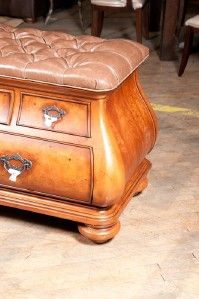 Thomasville Furniture Hemingway Leather Top Bombe Chest