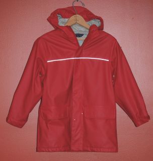 Kids LAND S END Classic Red RAINCOAT Jacket in Childs Size 5 6 Medium
