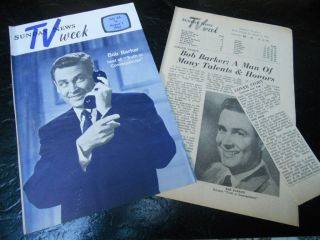 1964 BOB BARKER TV GUIDE ARTICLE CLIPPINGS MAN OF MANY TALENTS