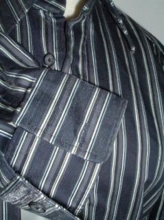 New Hugo Boss Black Label Slim Fit Stripe Dress Casual Cotton Shirt S 
